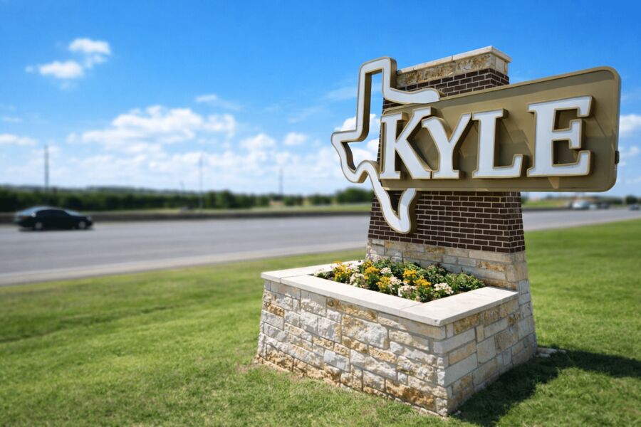 Welcome to Kyle, Texas sign